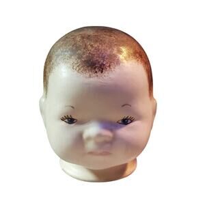 Vintage Ceramic/Bisque Doll Head -Doll Making -Creepy -Spooky -Halloween Decor
